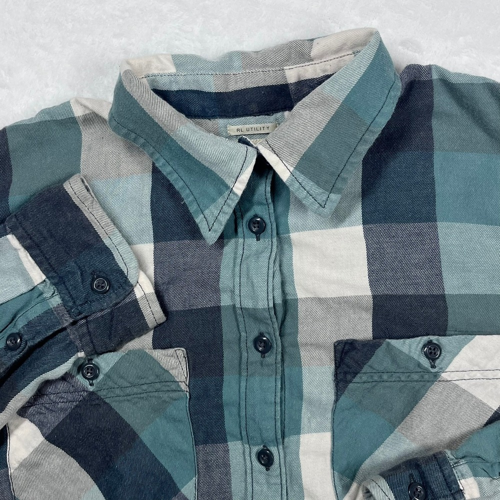 Denim & Supply Ralph Lauren RL Utility Button Up Flannel Shirt Women's L Plaid